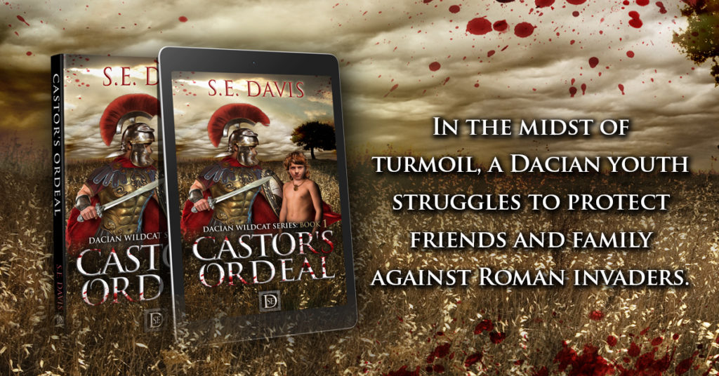 Castor's Ordeal cover image on book and e-reader, text: In the midst of turmoil a Dacian youth struggles to protect friend and family against Roman invaders