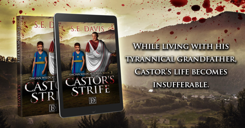 Castor's Strife cover on e-reader and book, while living with his tyrannical grandfather, Castor's life becomes insufferable