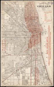 Map showing the entire upper east side along the lake ravished by the fire